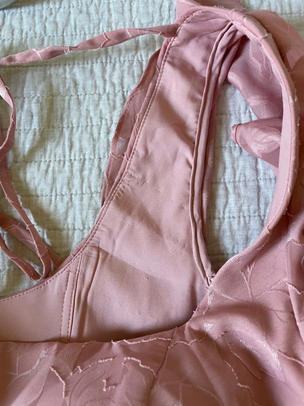 Azazie Bondi Rosette A-Line Side Slit Floral Burnout Dress - Size 12 - Picture 11 of 16